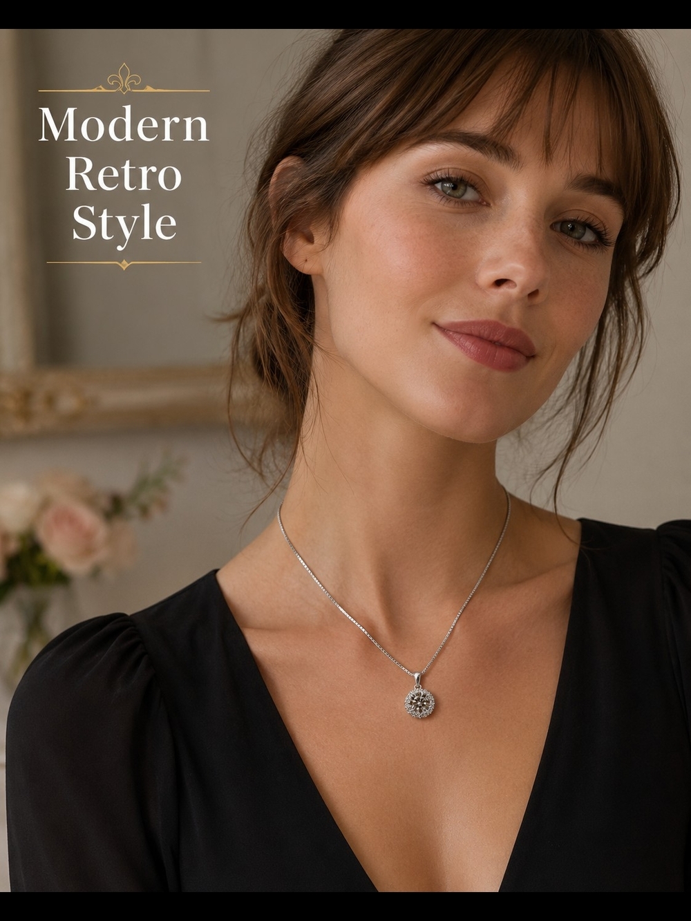 Silver Solitaire Moissanite Pendant Necklace - Women Jewelry